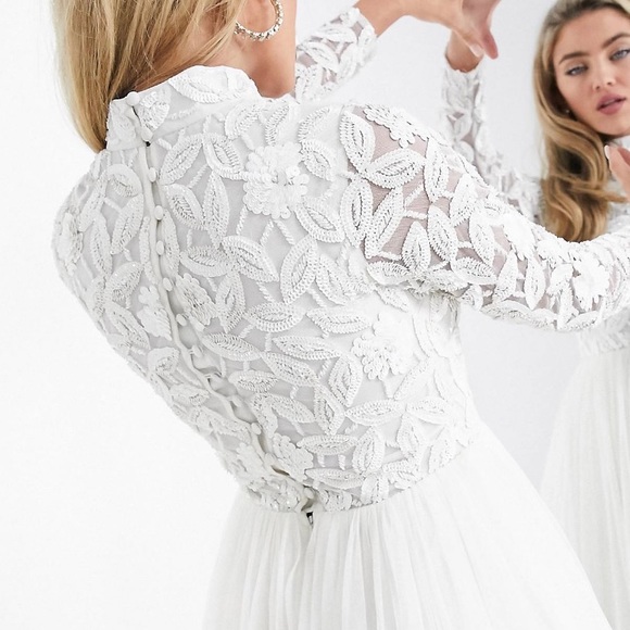 ASOS EDITION Ivory Embellished Wedding Dress - Picture 2 of 7
